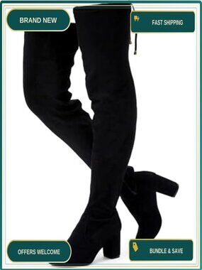 Over the Knee Thigh High Long Boots with Block Heel